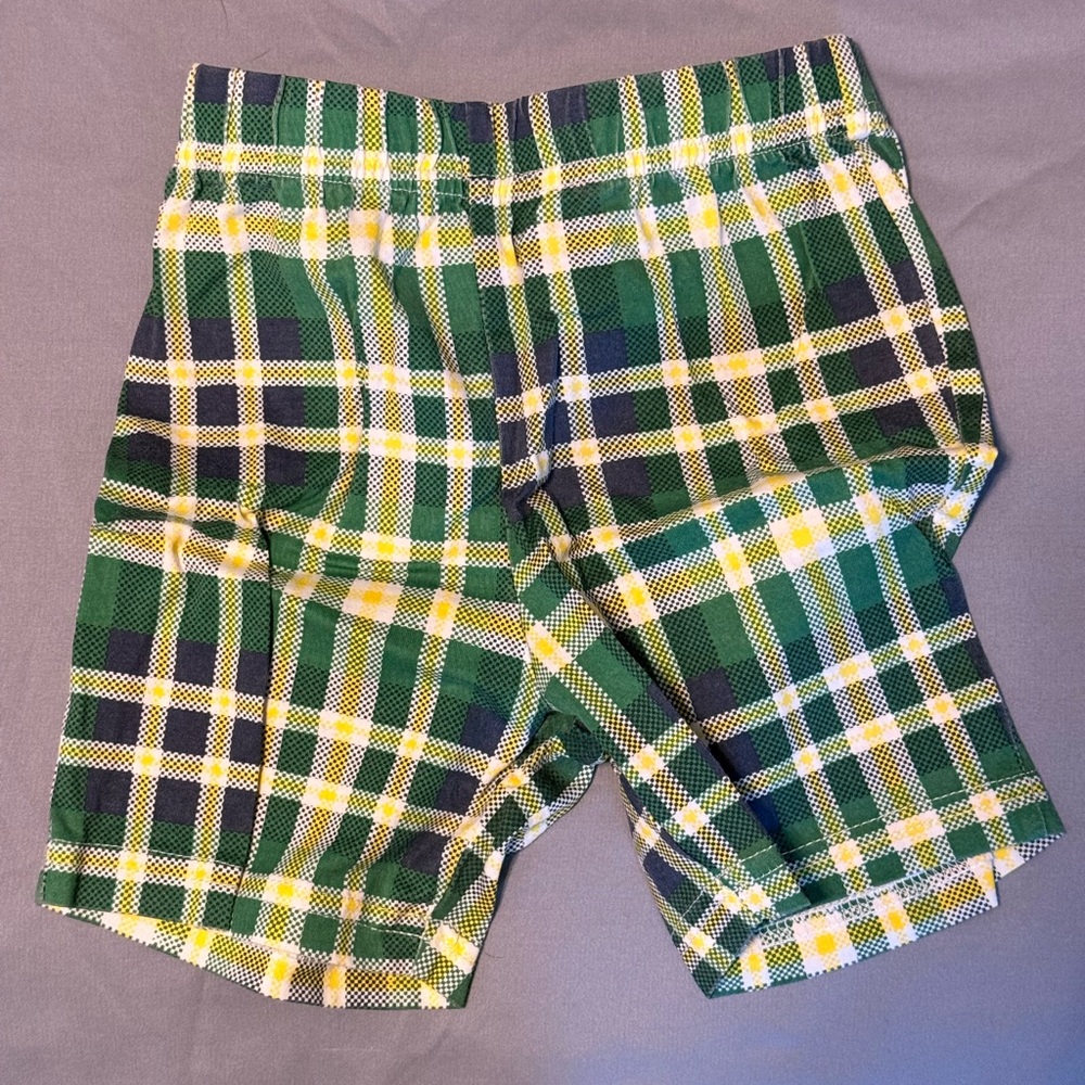 Source Unknown Green Plaid Kids Shorts